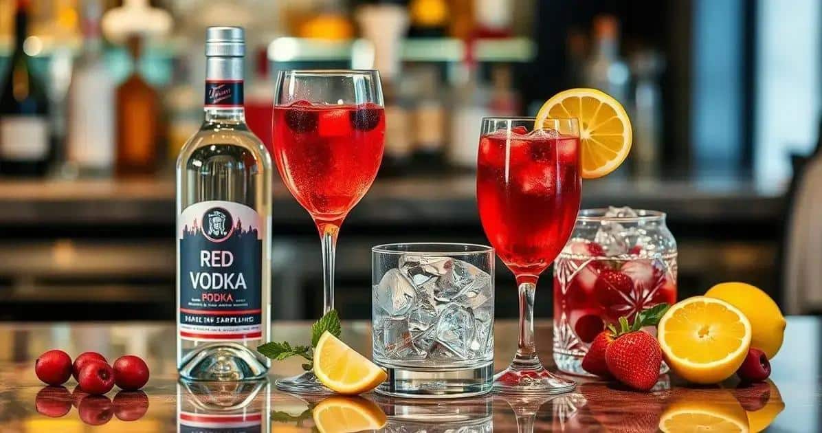 Ingredientes del Cóctel con Vodka y Espumante de Frutas Rojas
