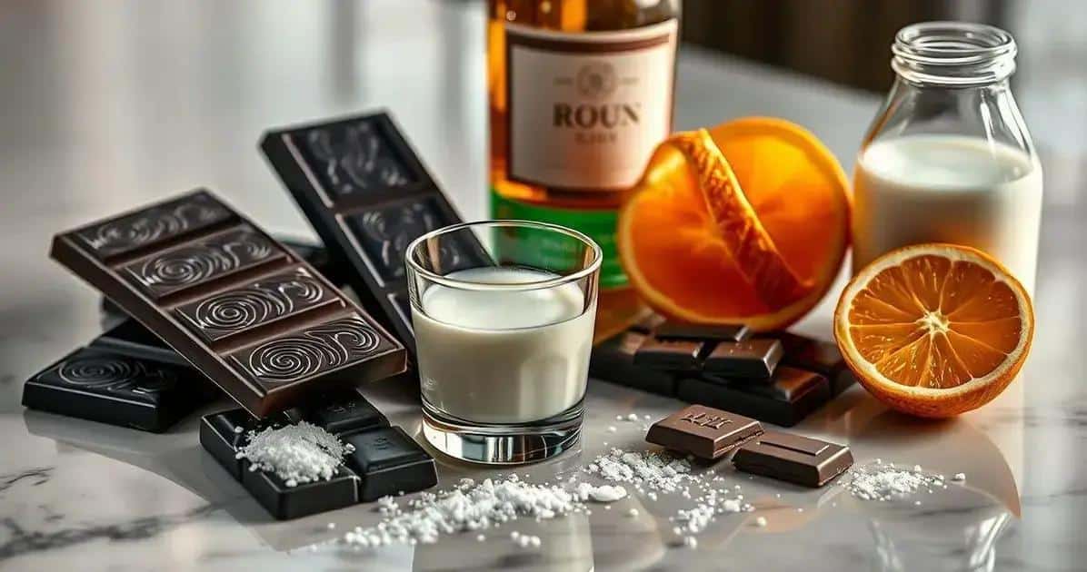 Ingredientes para Chocolate con Ron y Ralladura de Naranja