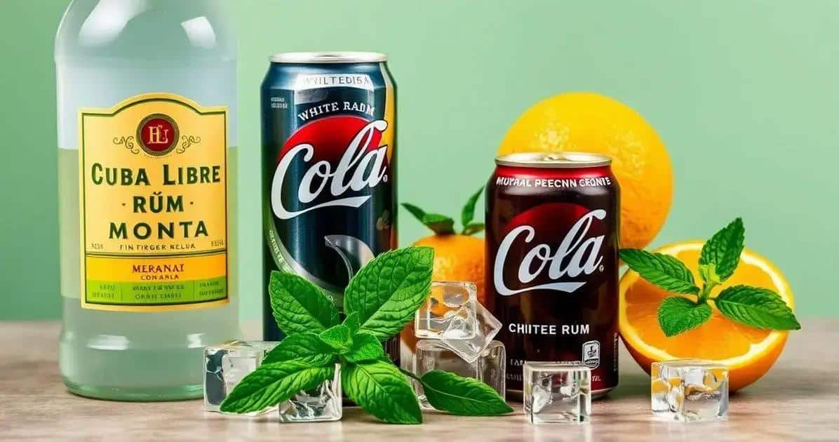 Ingredientes para Cuba Libre de Naranja con Menta