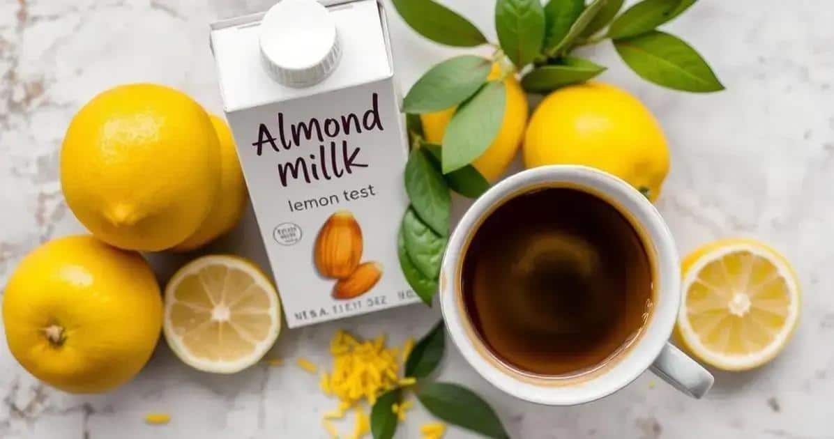 Ingredientes para el café con leche de almendras y ralladura de limón siciliano