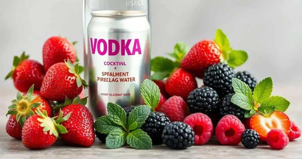 Ingredientes para el Vodka con soda de frutas rojas
