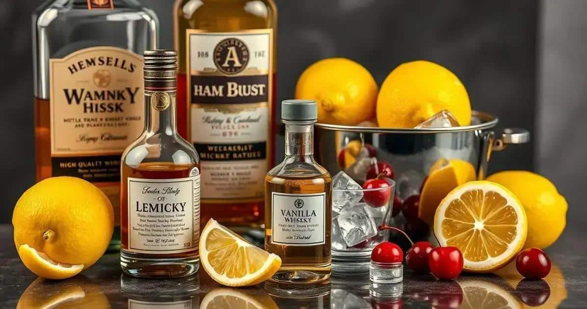 Ingredientes para el Whisky Sour con esencia de vainilla
