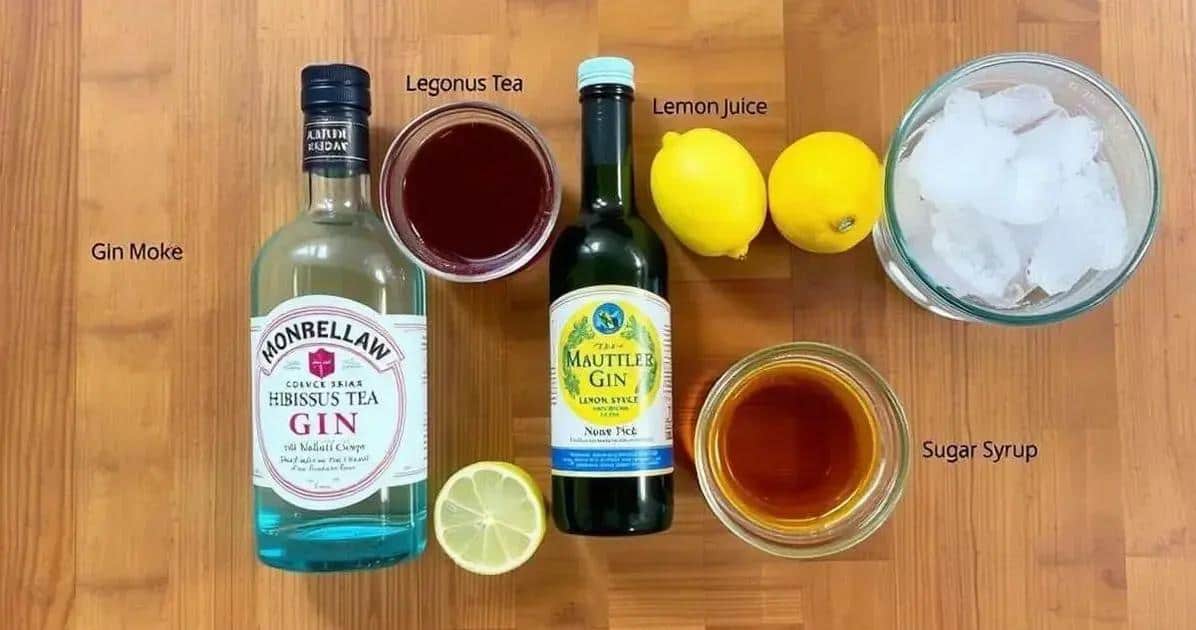 Ingredientes para Gin con Té de Hibisco y Espuma de Limón