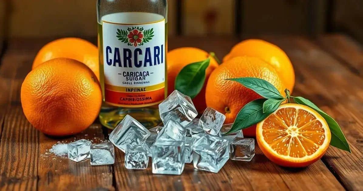 Ingredientes para hacer caipiríssima de naranja