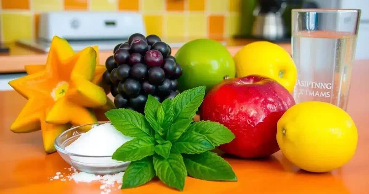Ingredientes para la bebida con carambola
