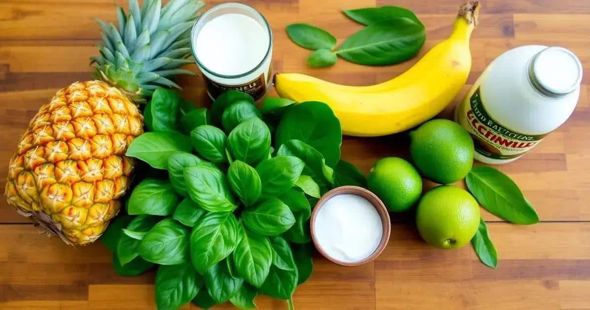 Ingredientes para la Bebida Verde Tropical