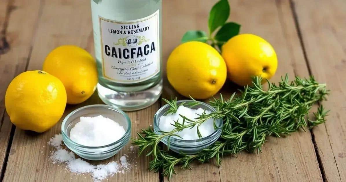 Ingredientes para la Caipirinha de Limón Siciliano con Romero