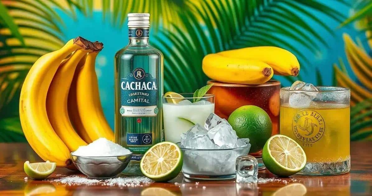 Ingredientes para la Caipirinha de plátano