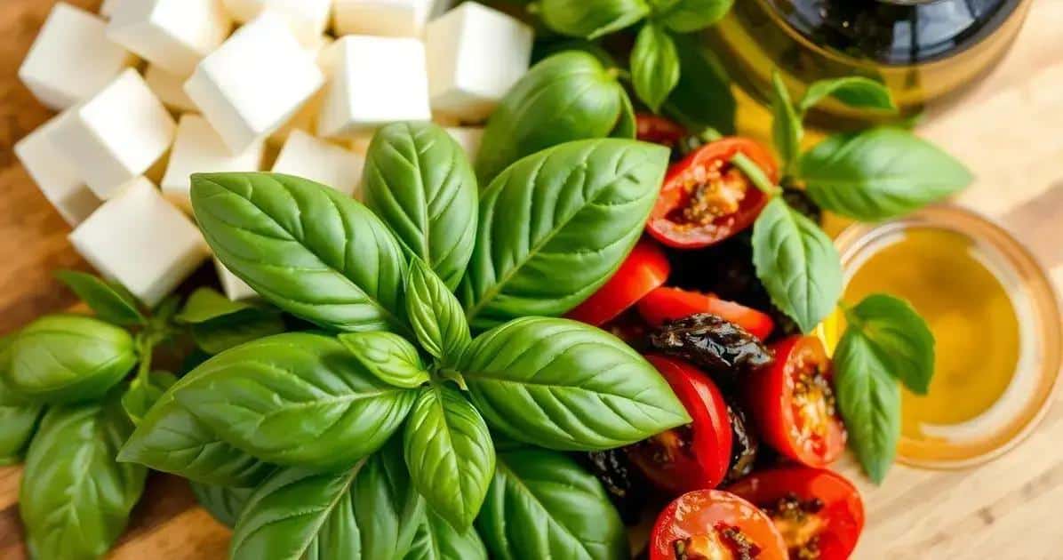 Ingredientes para las Brochetas de Queso con Albahaca y Tomate Seco