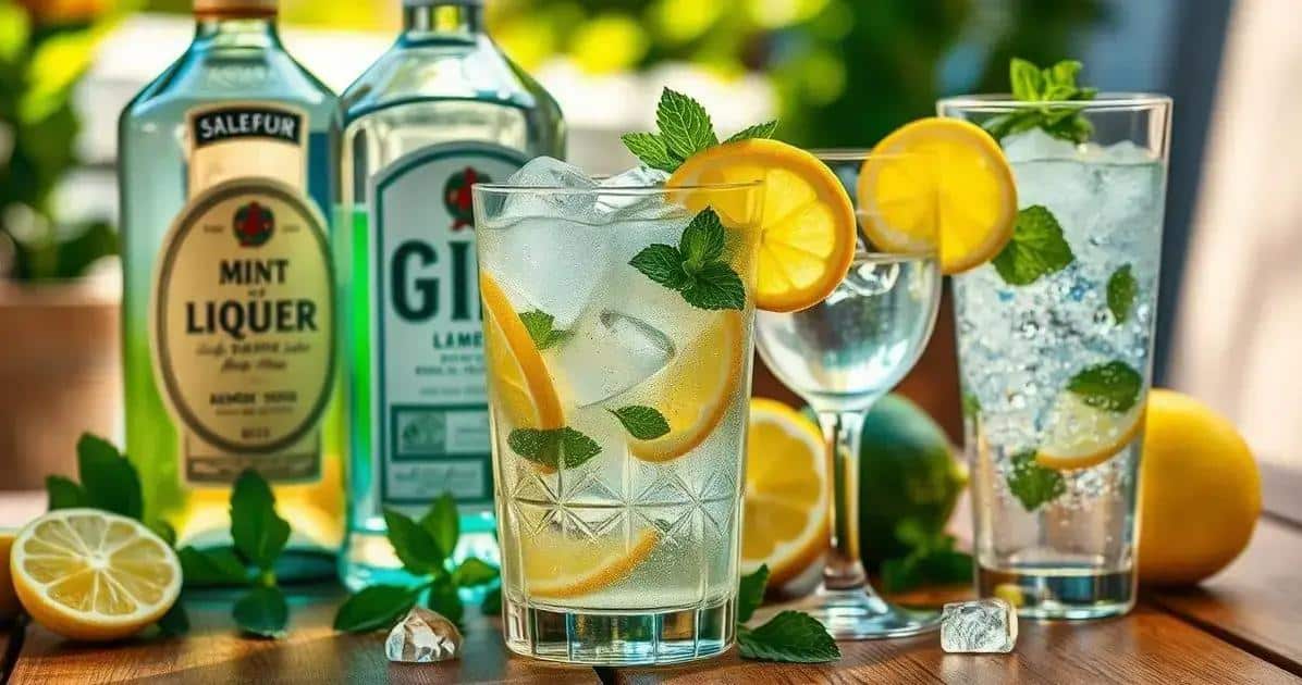 Ingredientes para Licor de Menta con Soda de Limón y Gin