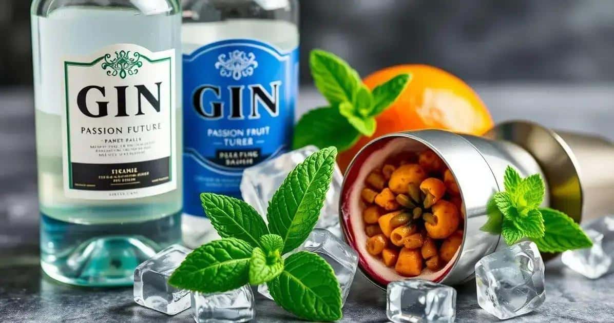 Ingredientes para Martini con Espuma de Maracuyá y Menta
