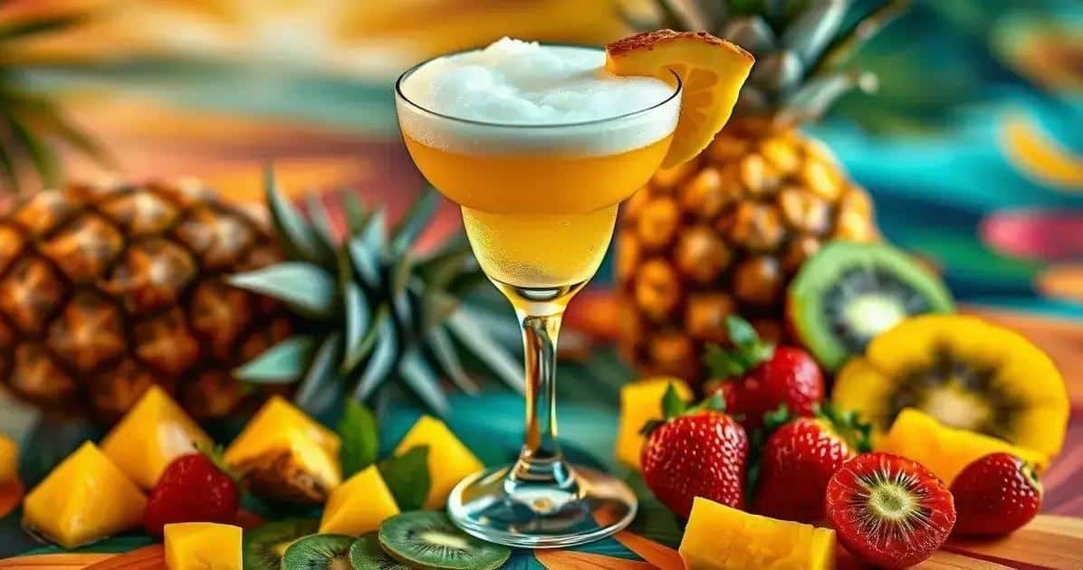 Margarita con jugo de naranja y espuma de coco: un cóctel exótico y refrescante
