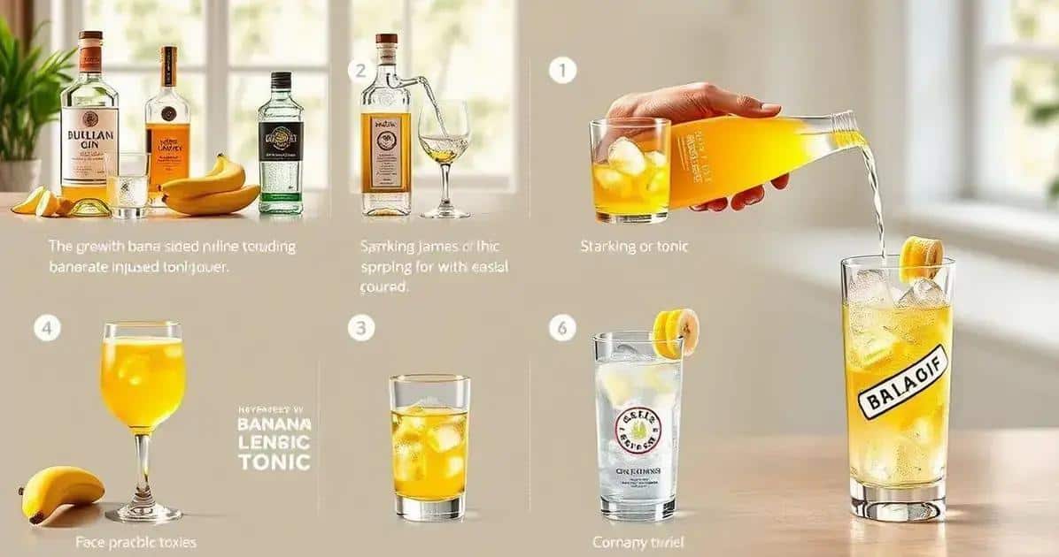 Método de preparación de Gin tónica con licor de plátano