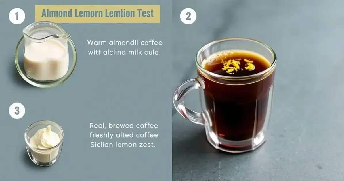 Método de preparación del café con leche de almendras y ralladura de limón siciliano