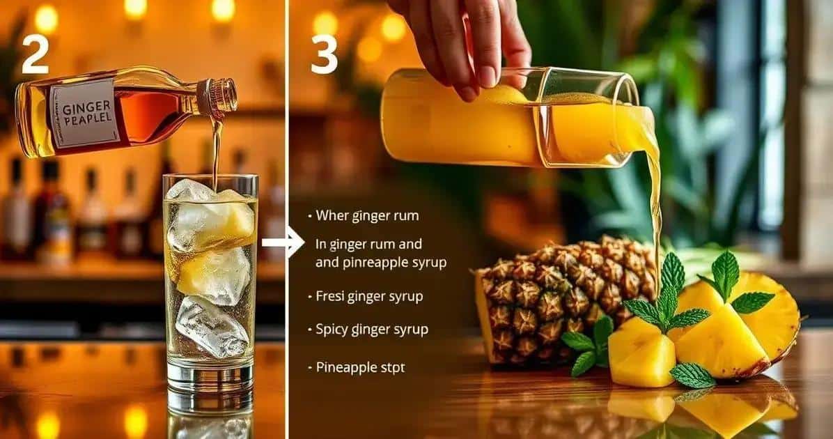 Método de preparación del ron con jengibre y soda de piña