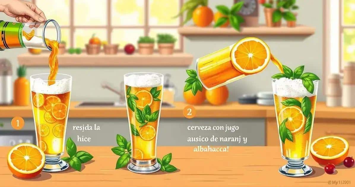 Método de Preparación para Cerveza con Jugo de Naranja y Albahaca