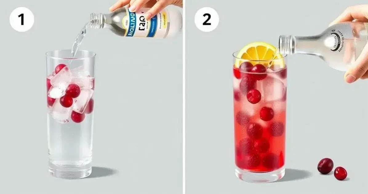 Método de preparación para Vodka con soda de frutas rojas