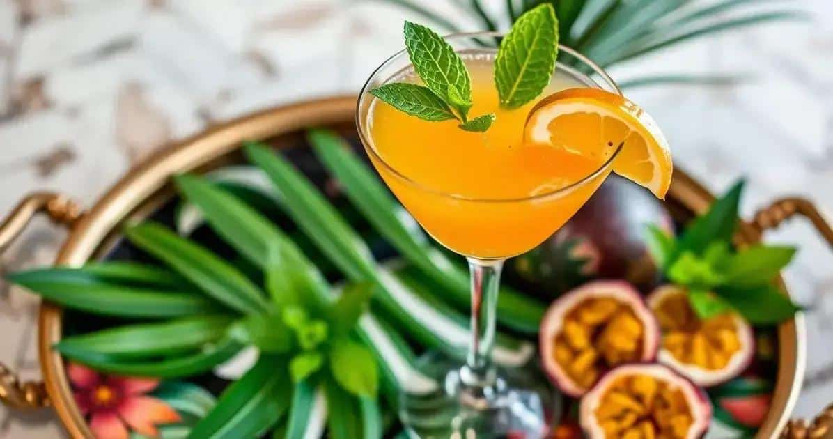 Presentación del Martini de Maracuyá y Menta