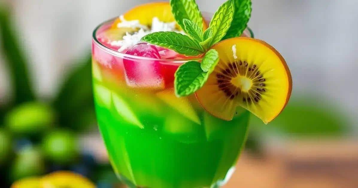 Presentación del mocktail de kiwi