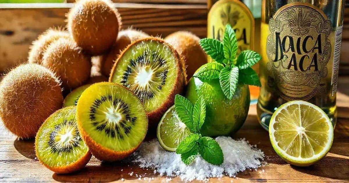 Ingredientes da Caipirinha de Kiwi