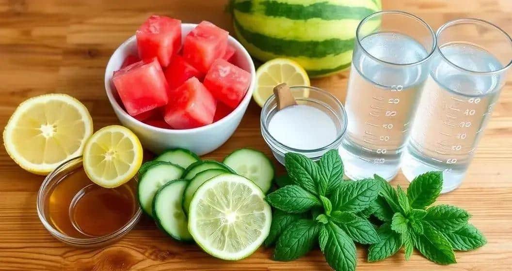 Ingredientes de la bebida con sandía