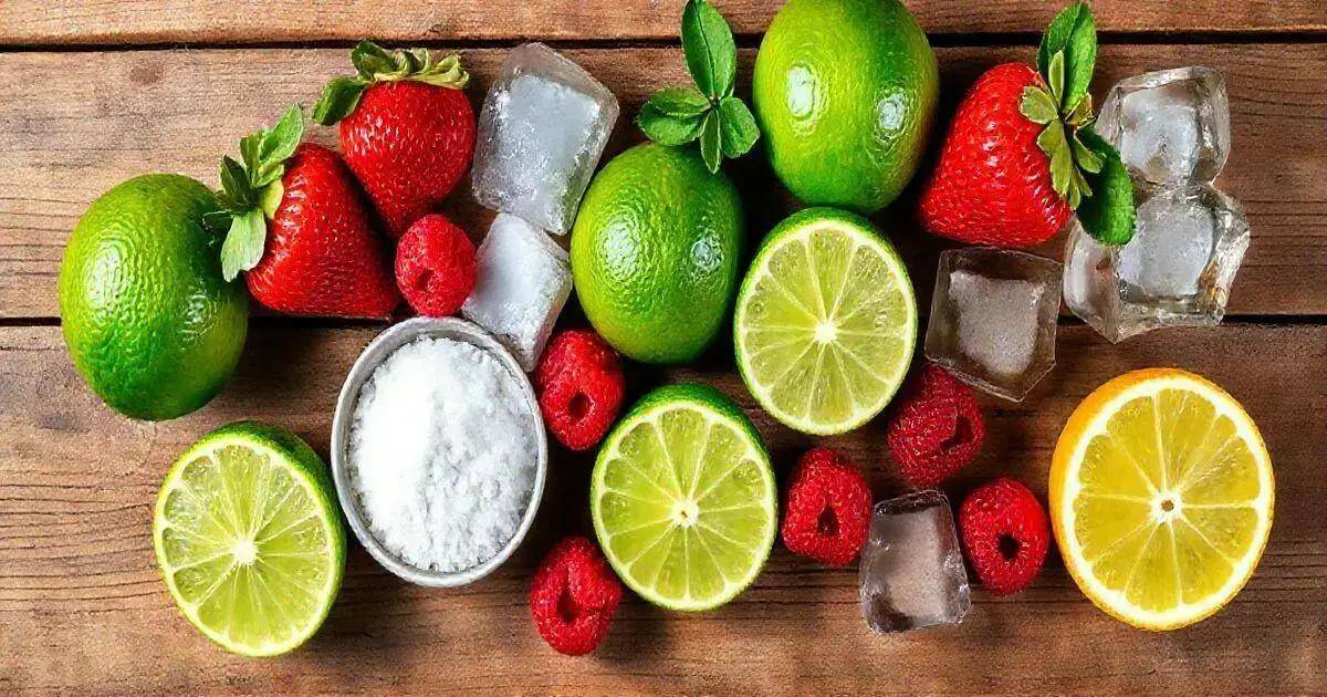 Ingredientes de la Caipirinha de frutas rojas