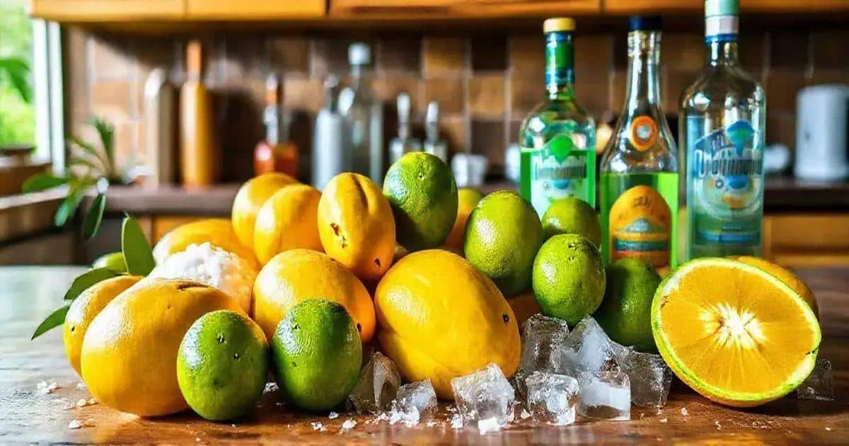 Ingredientes de la caipirinha de mango