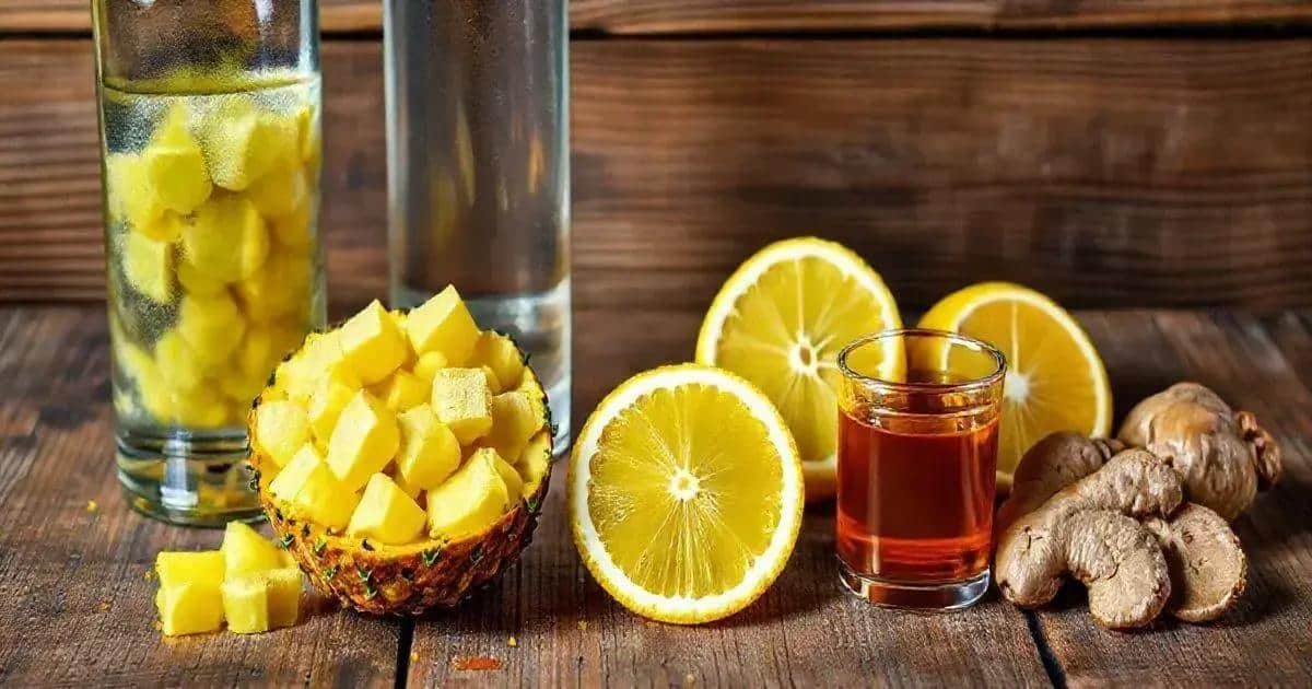 Ingredientes de la Caipiroska de Piña con Espuma de Jengibre