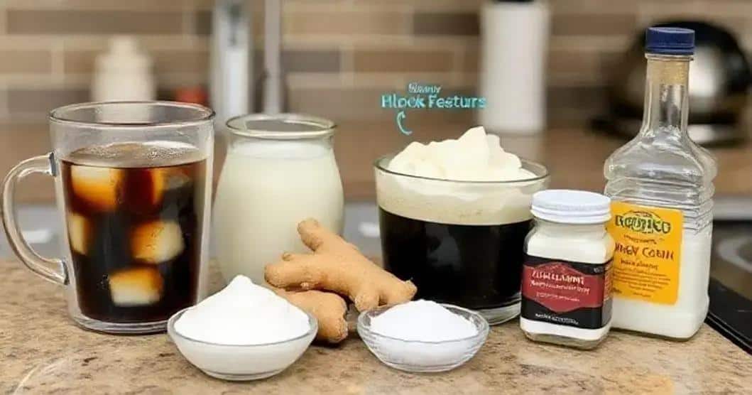 Ingredientes del Café Helado con Espuma de Jengibre