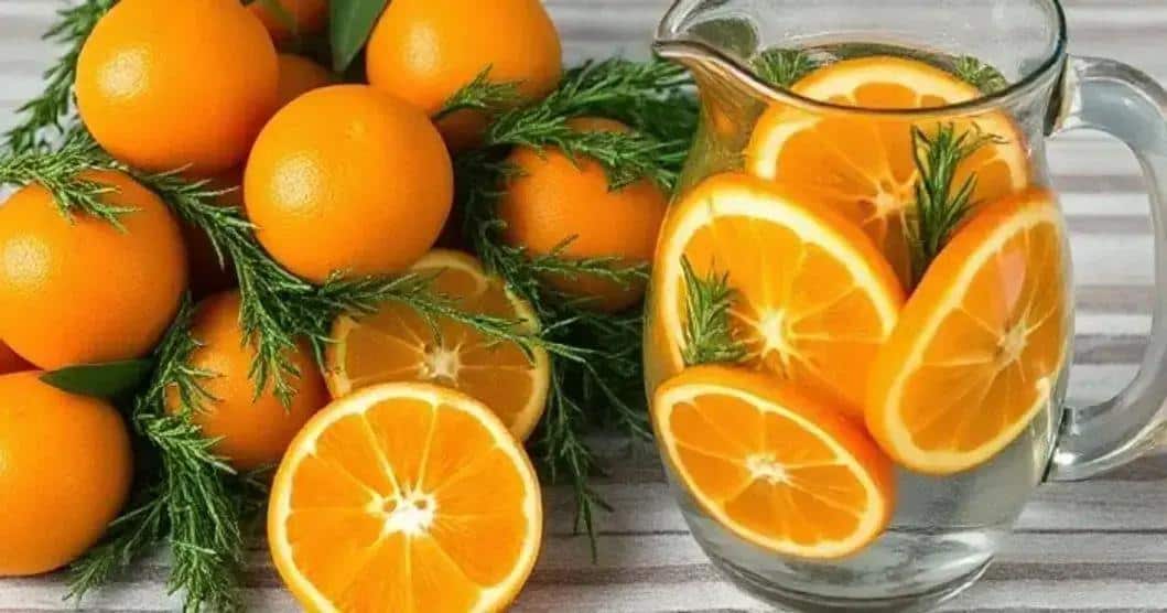 Ingredientes para Agua infusionada con naranja y romero