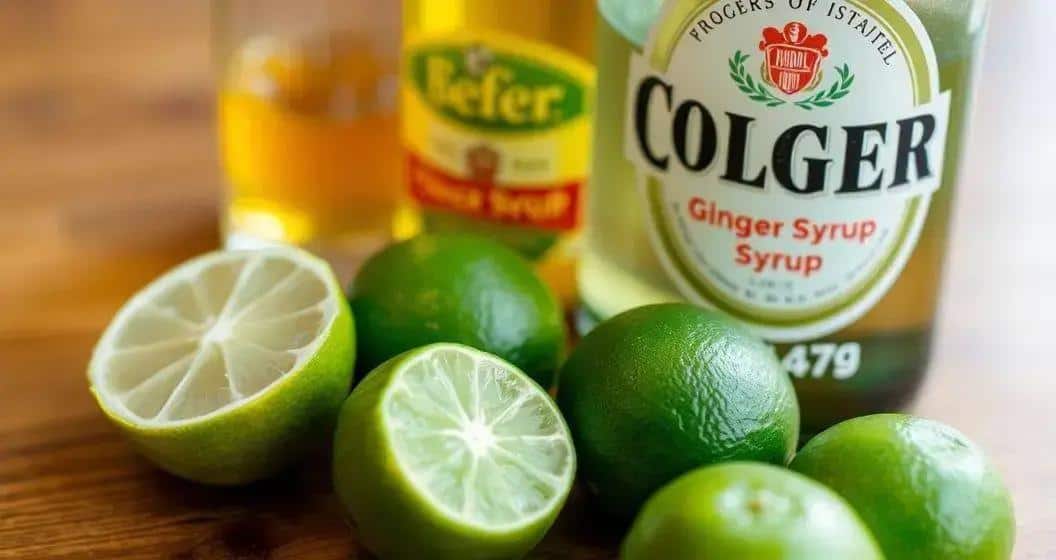 Ingredientes para Cerveza con Jugo de Lima y Jarabe de Jengibre