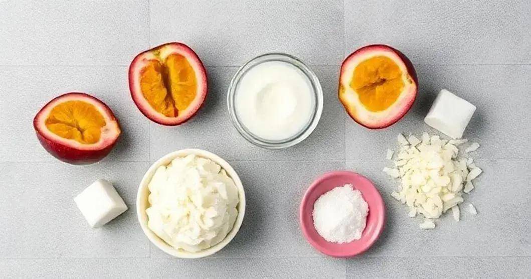 Ingredientes para el Ice con Maracuyá y Virutas de Coco Ingredientes para el Ice con Maracuyá y Virutas de Coco