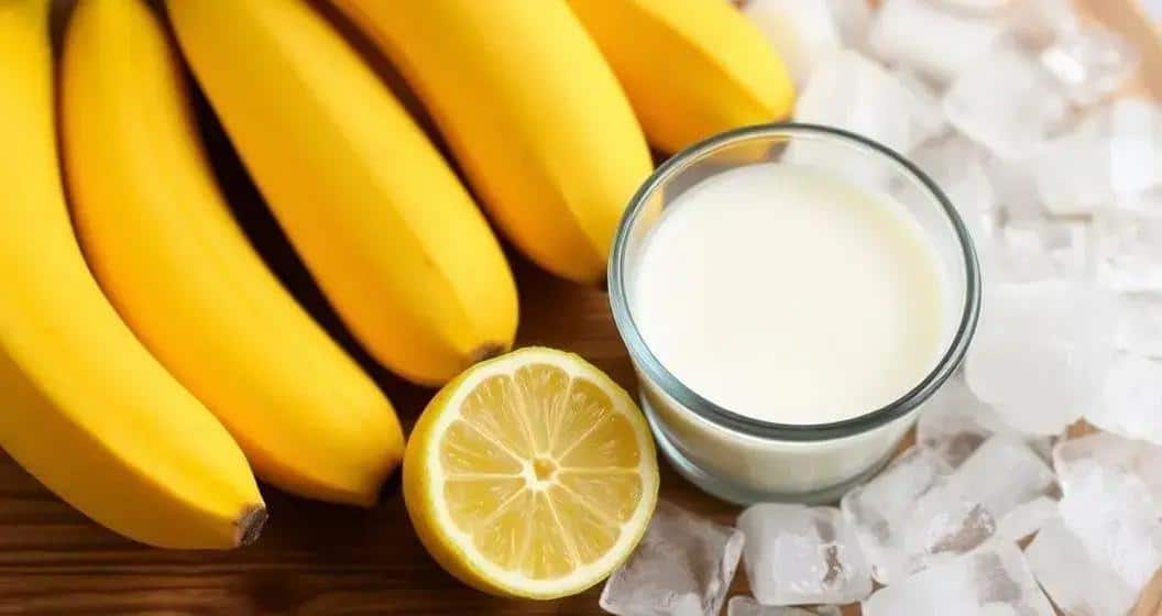 Ingredientes para la Batida de limón y plátano