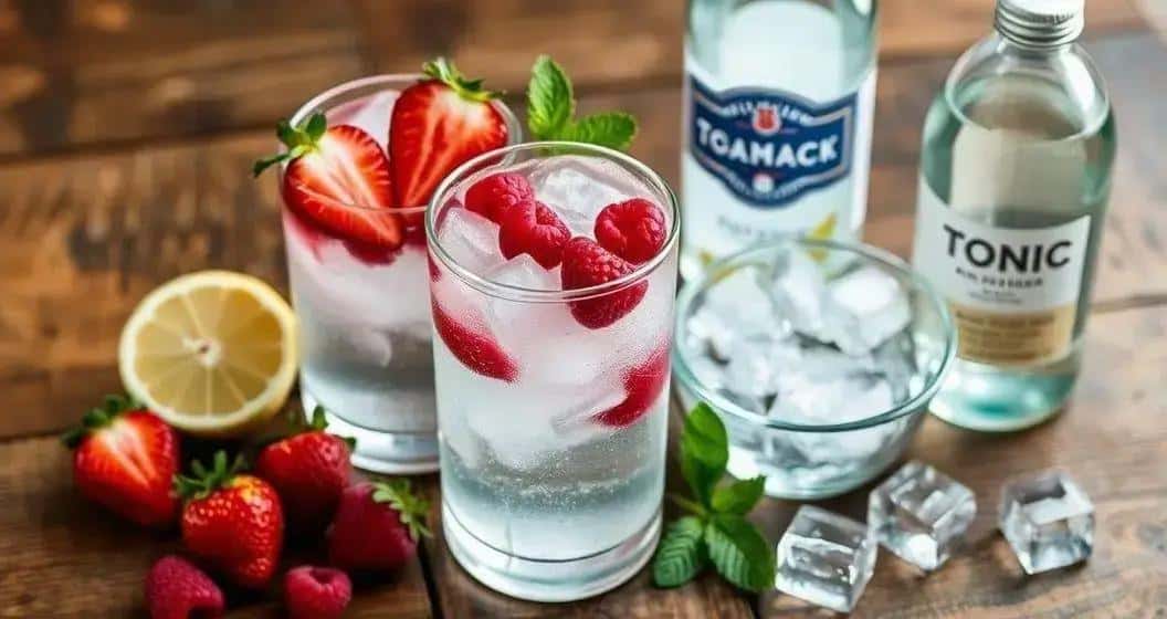 Ingredientes para la Gin Tónica con Licor de Frutas Rojas