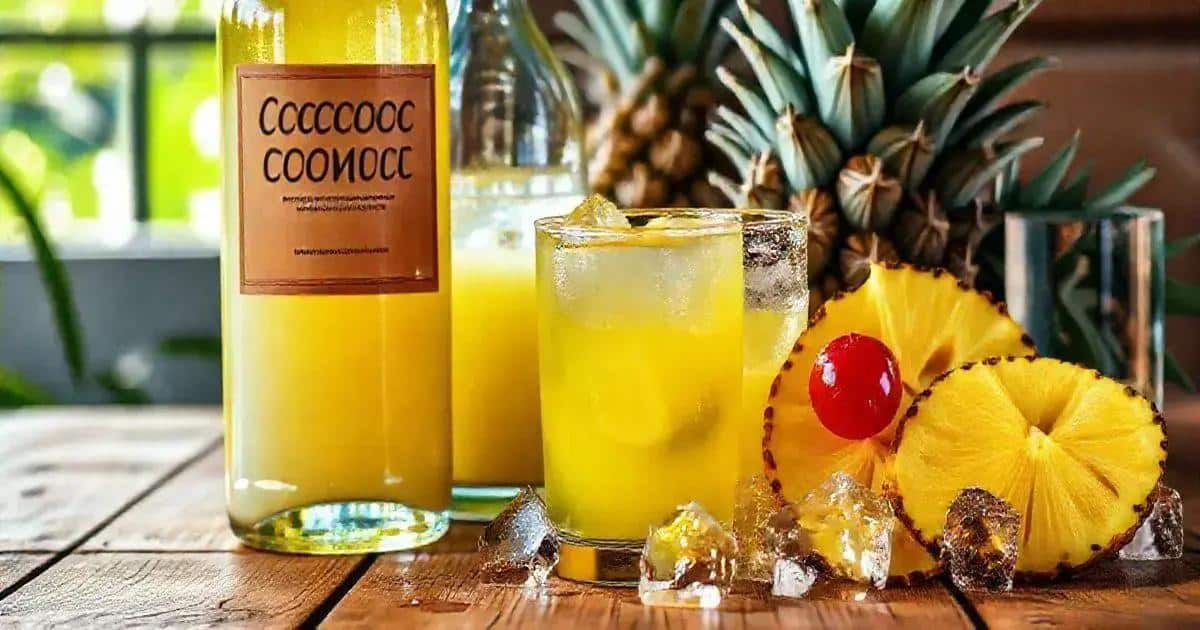 Ingredientes para Martini con Licor de Coco y Jugo de Piña