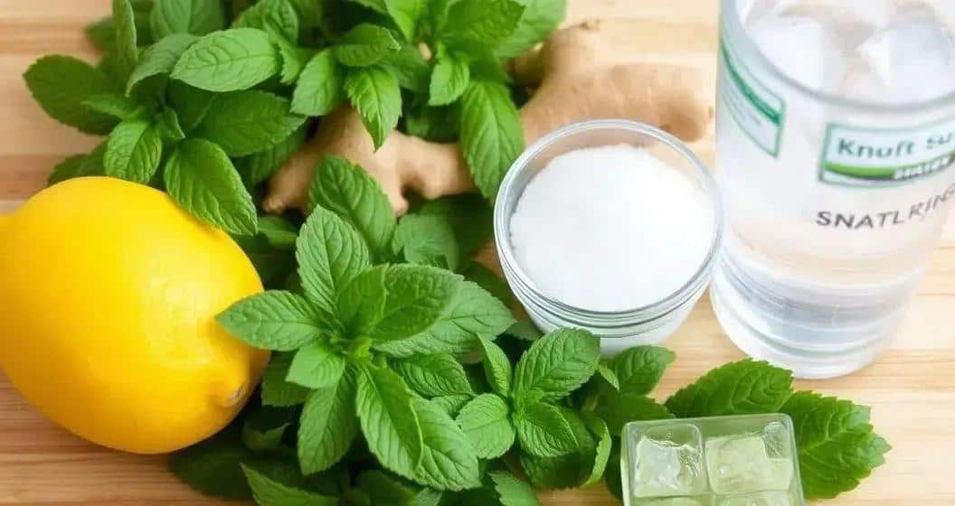 Ingredientes para Soda de Limón con Menta y Jengibre
