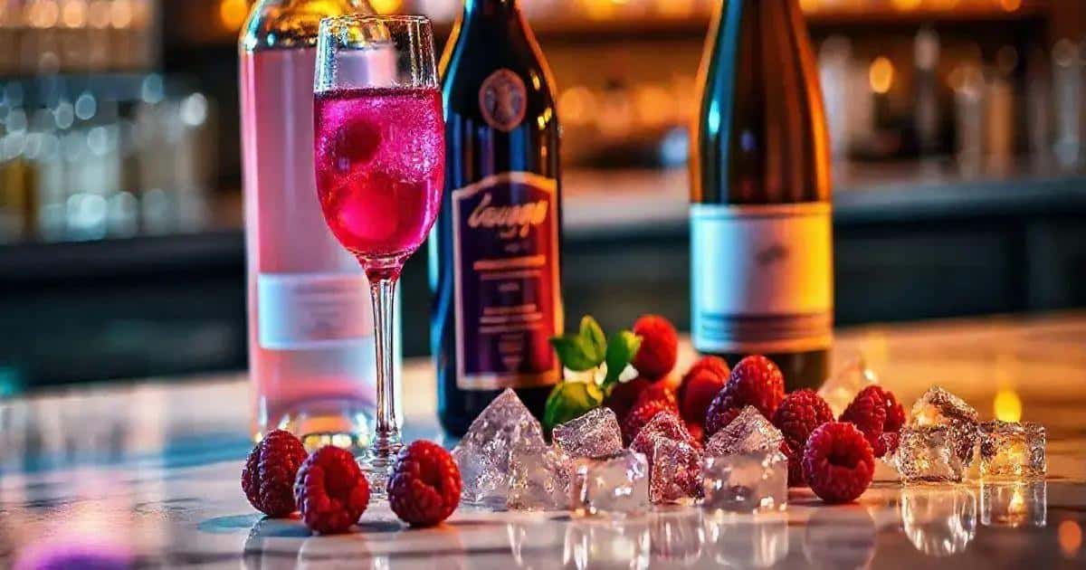 Ingredientes para Vodka con licor de cassis y espumante