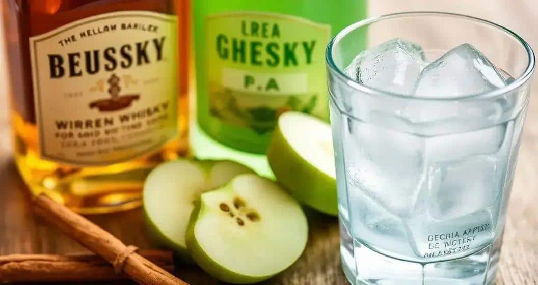 Ingredientes para Whisky con Soda de Manzana Verde y Canela