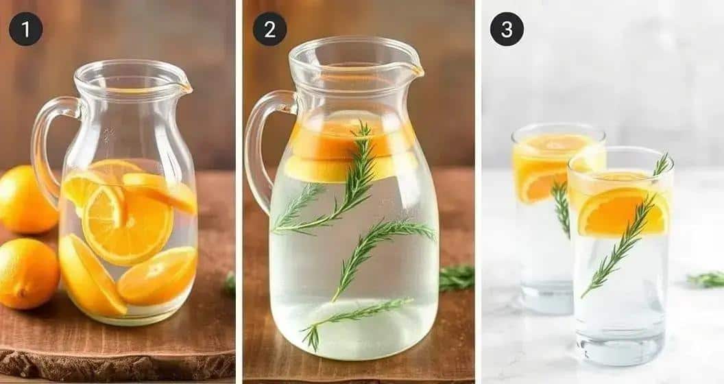 Método de Preparación de Agua infusionada con naranja y romero