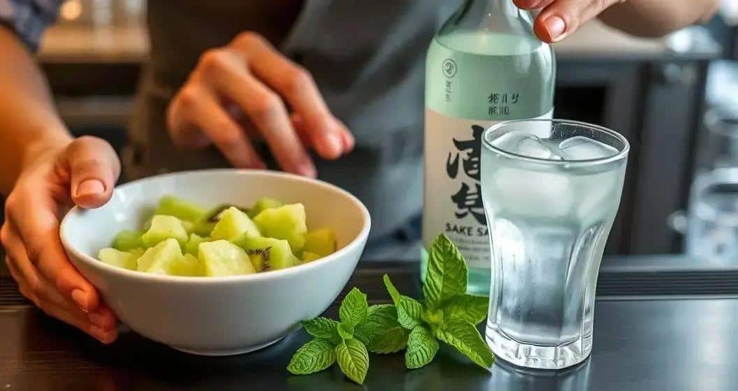 Método de preparación de bebidas con sake y kiwi