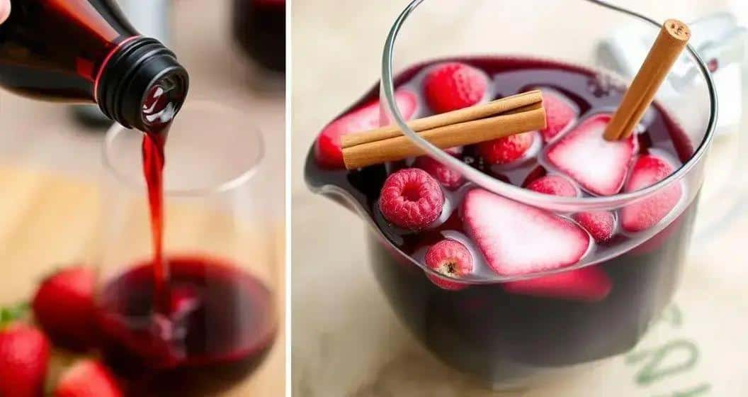 Método de Preparación Para Vino Tinto con Licor de Frutas Rojas y Canela