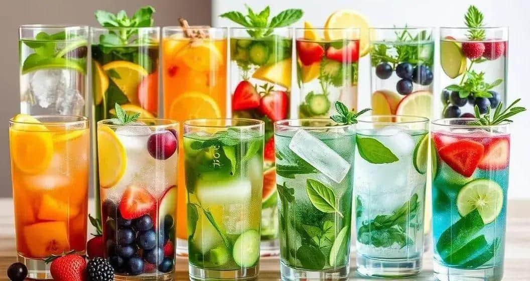 Variantes de agua infusionada con frutas y hierbas