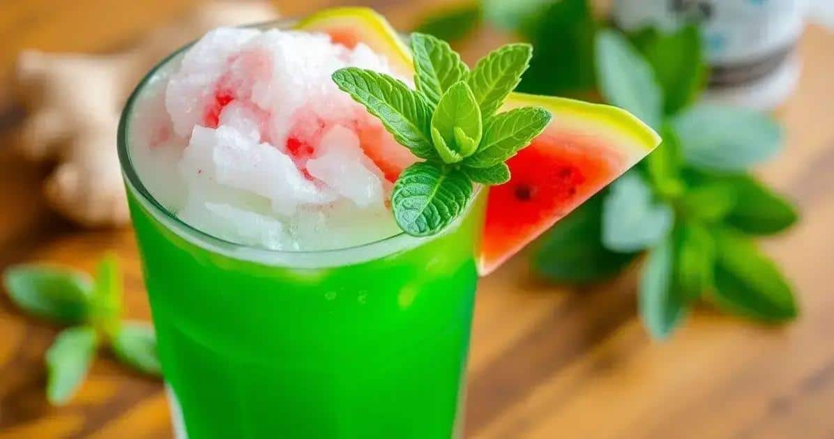 Boisson verte avec écume de pastèque et gingembre : Un délice rafraîchissant