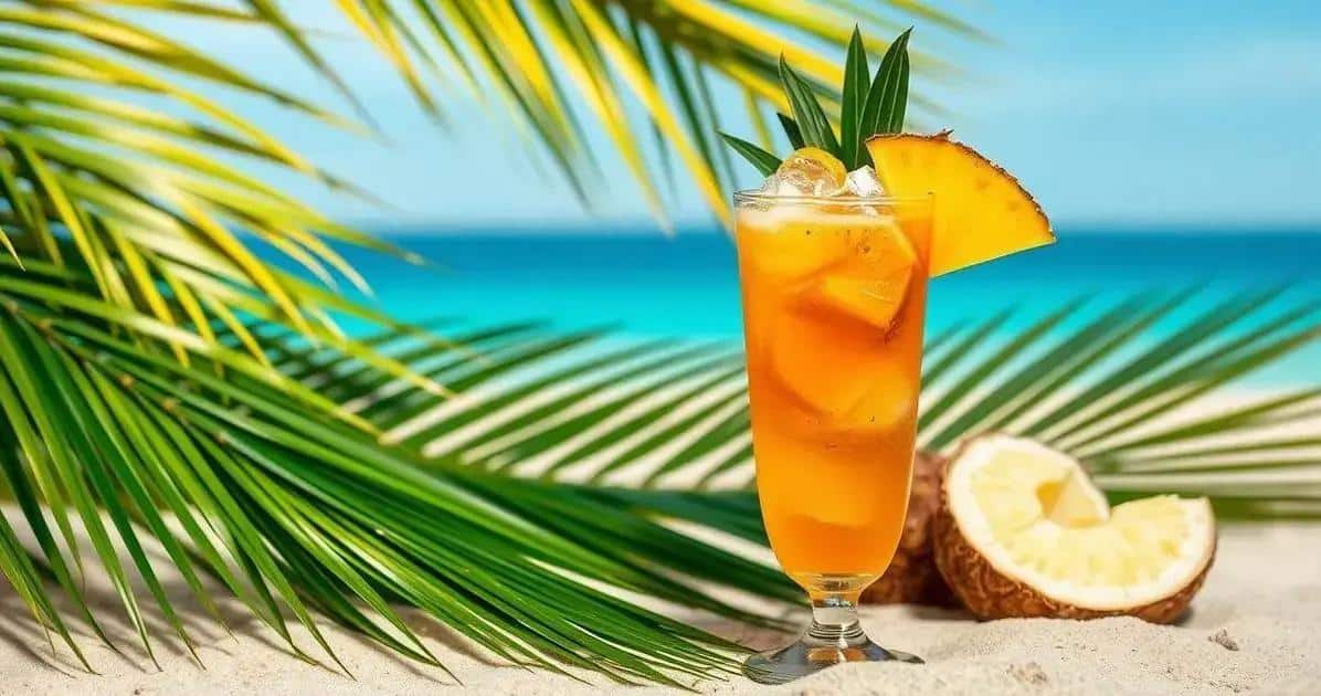 Cognac tropical avec ananas et noix de coco : Un paradis dans un verre