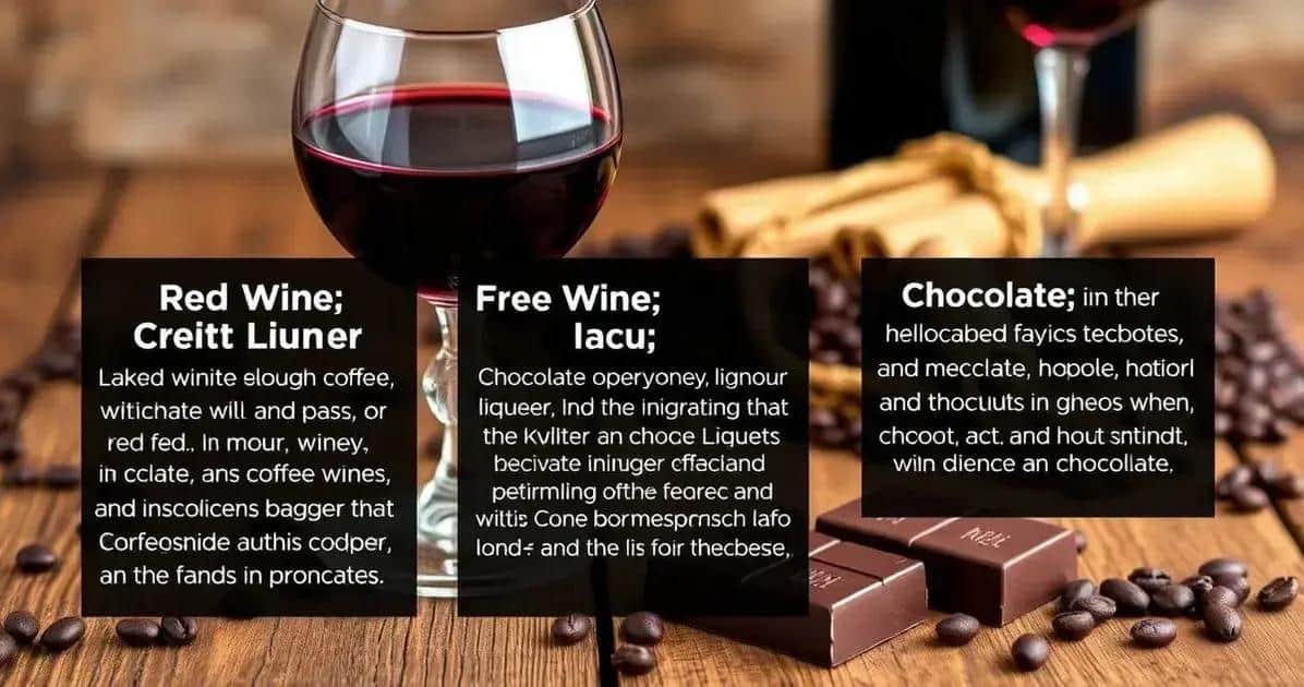 Curiosités sur le vin rouge, liqueur de café et chocolat