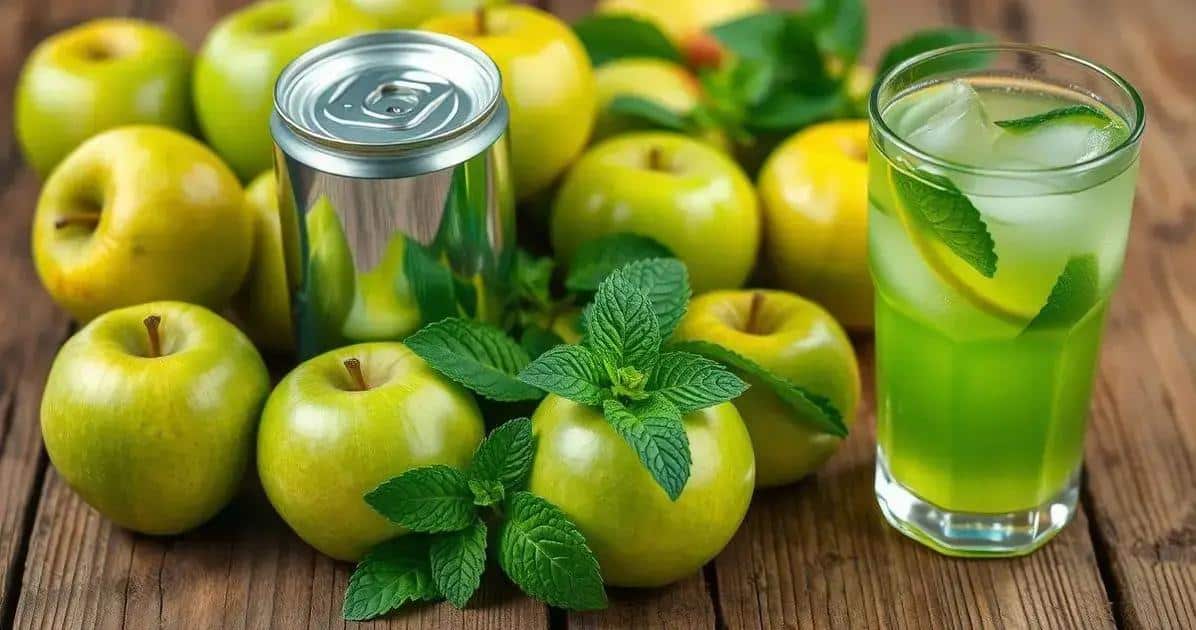 Ingrédients de la boisson à la pomme verte avec lait concentré