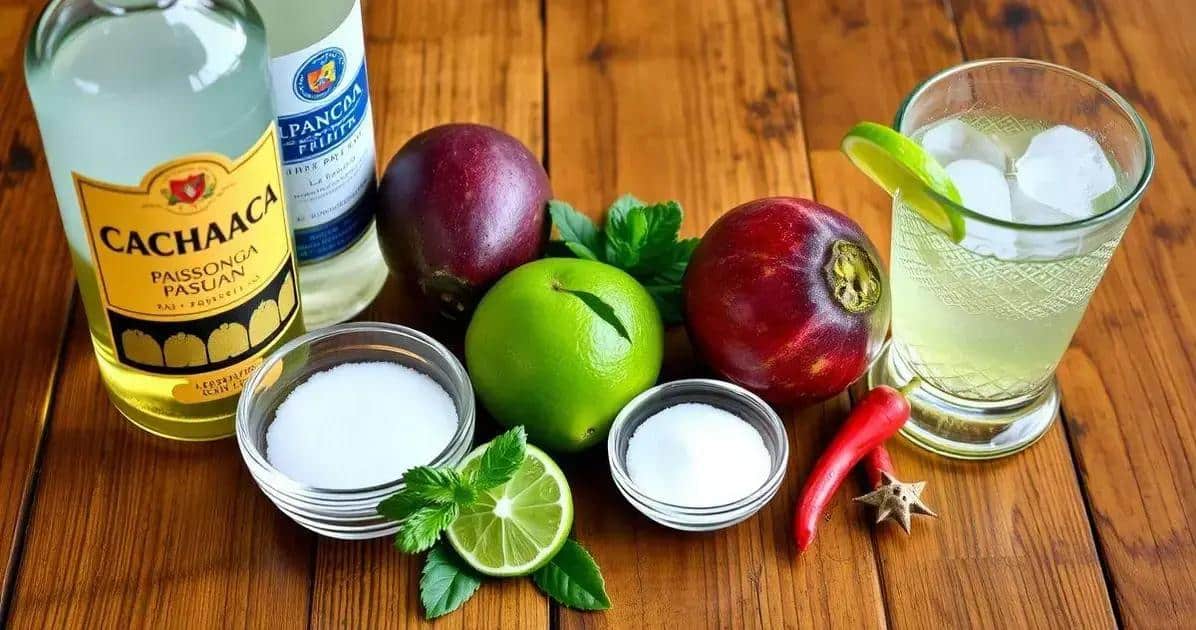 Ingrédients de la Caïpiríssima aux Fruits de la Passion