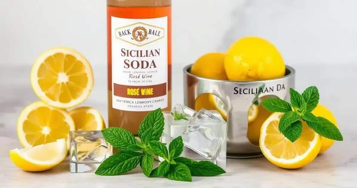 Ingrédients de la recette : Vin rosé avec soda au citron de Sicile