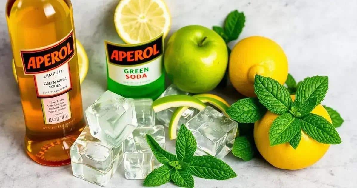 Ingrédients pour Aperol avec soda à la pomme verte
