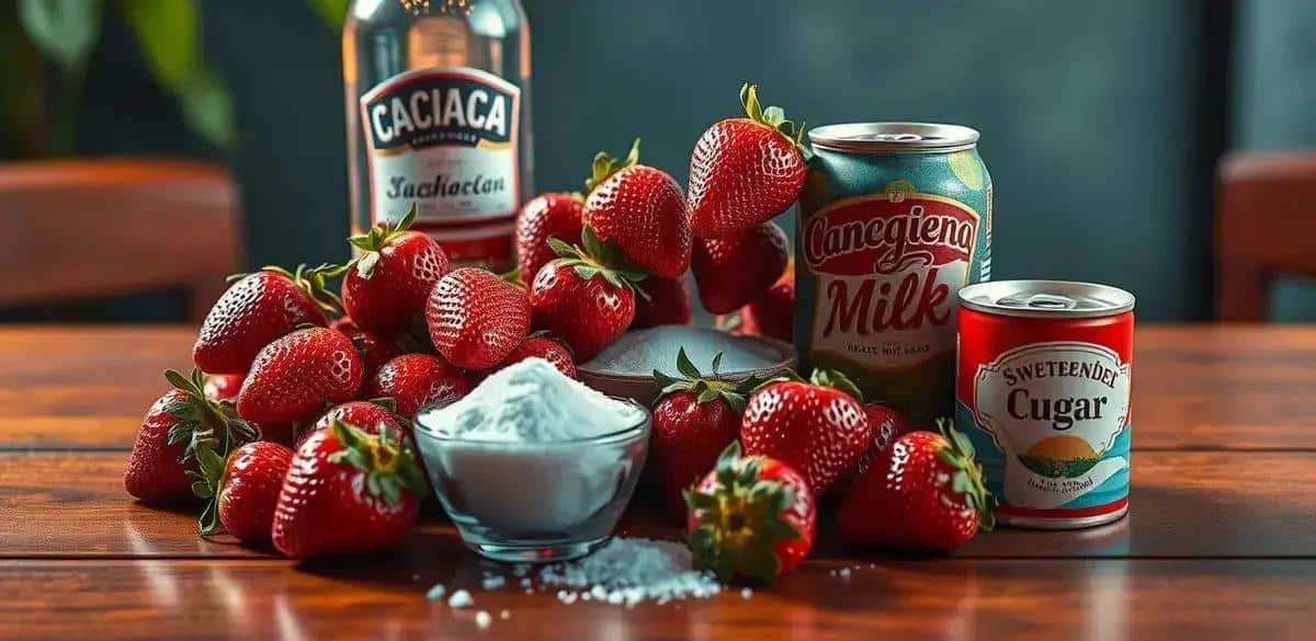 Ingrédients pour la Batida à la Fraise